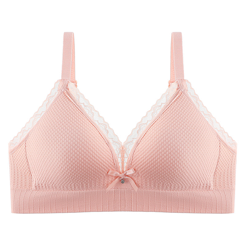 Elegant pink bra providing comfortable lift, skin-friendly fabric, with added support to shape and lift