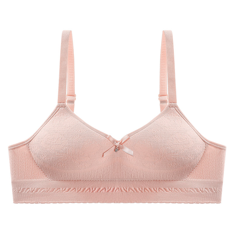 Delicate rose seamless bra with a skin-soft texture and ample elasticity for daily comfort