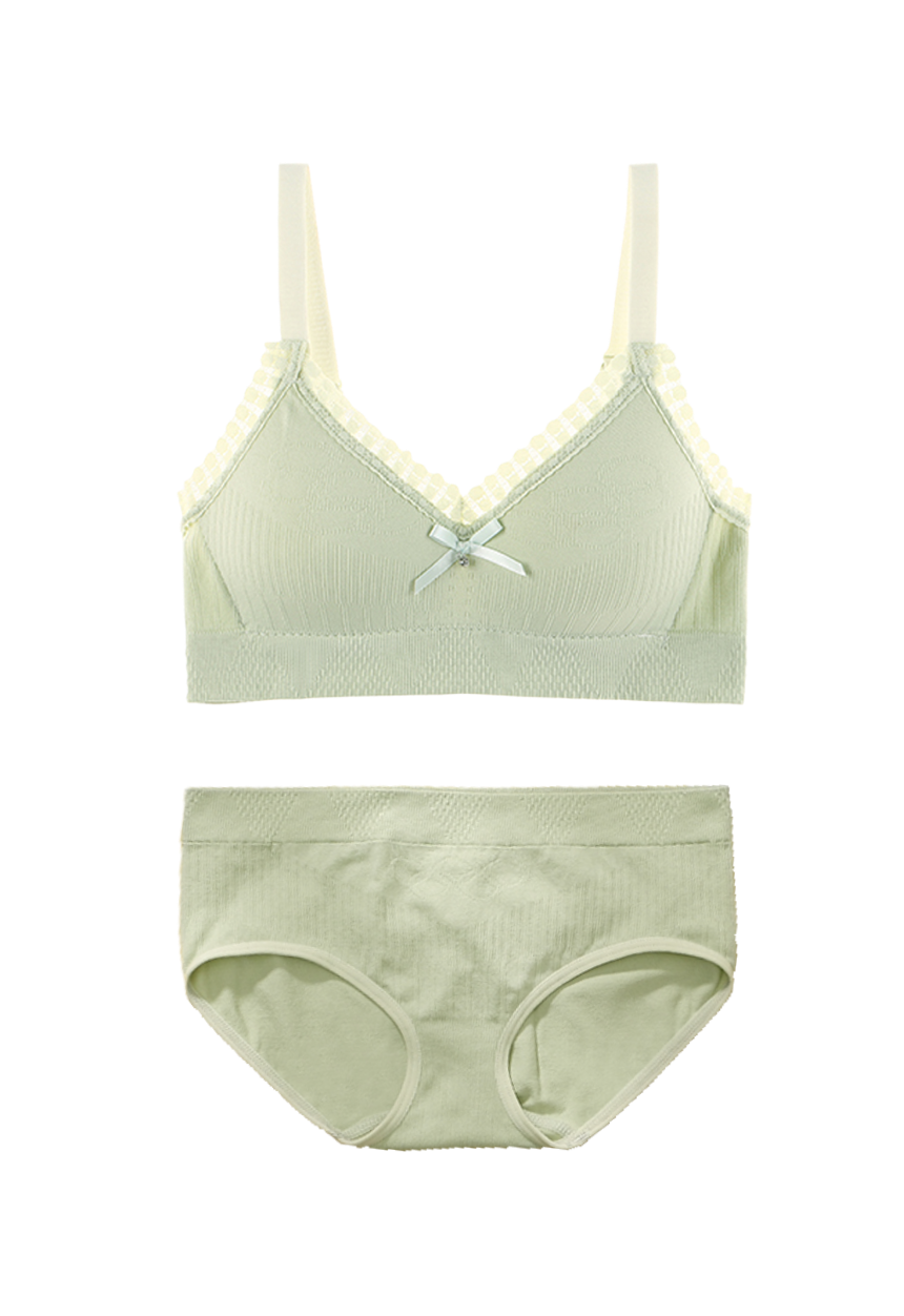 green bra and underwear set comfortable bra