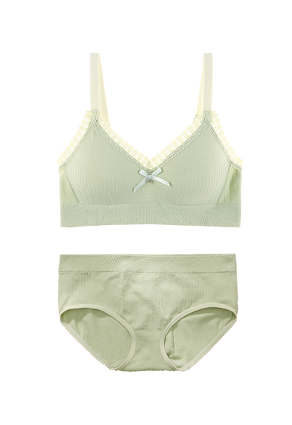 green bra and underwear set comfortable bra