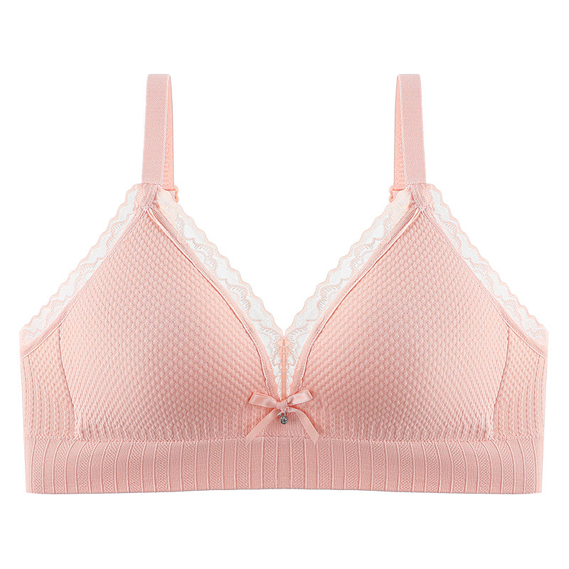 Elegant pink bra providing comfortable lift, skin-friendly fabric, with added support to shape and lift