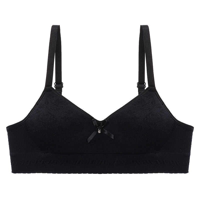 Classic black seamless bra, ultra-soft and breathable, with a comfortable stretch for all-day wear