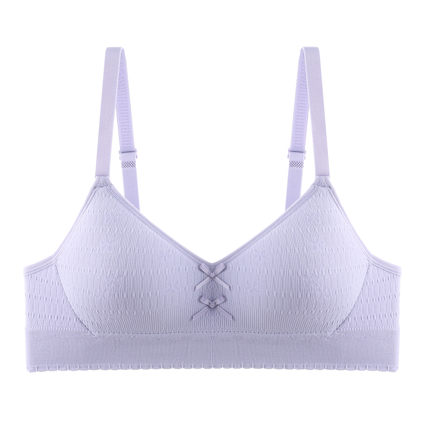 Skin-friendly lilac bra with breathable seamless lining, offering a comfortable and soft wearing experience