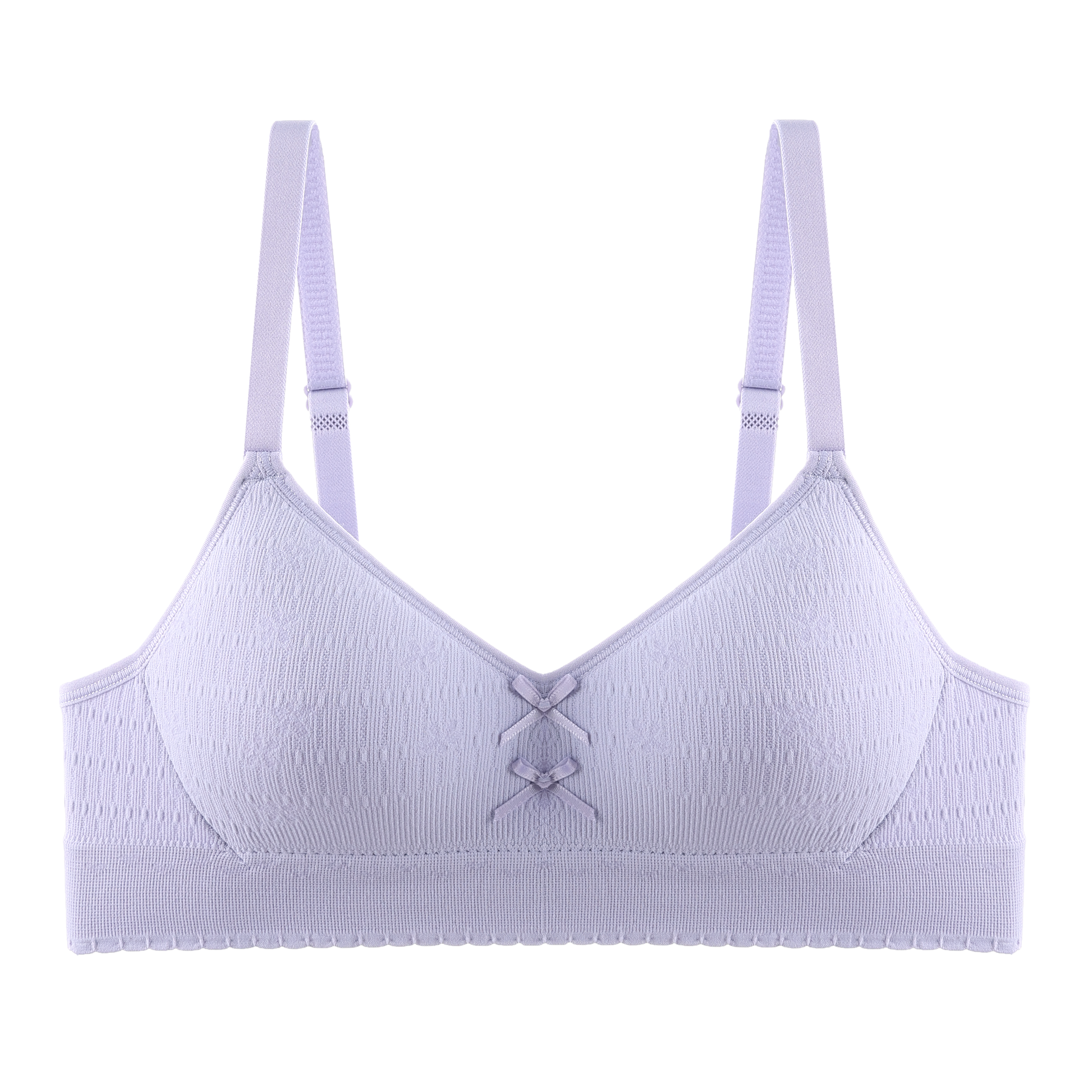 Skin-friendly lilac bra with breathable seamless lining, offering a comfortable and soft wearing experience