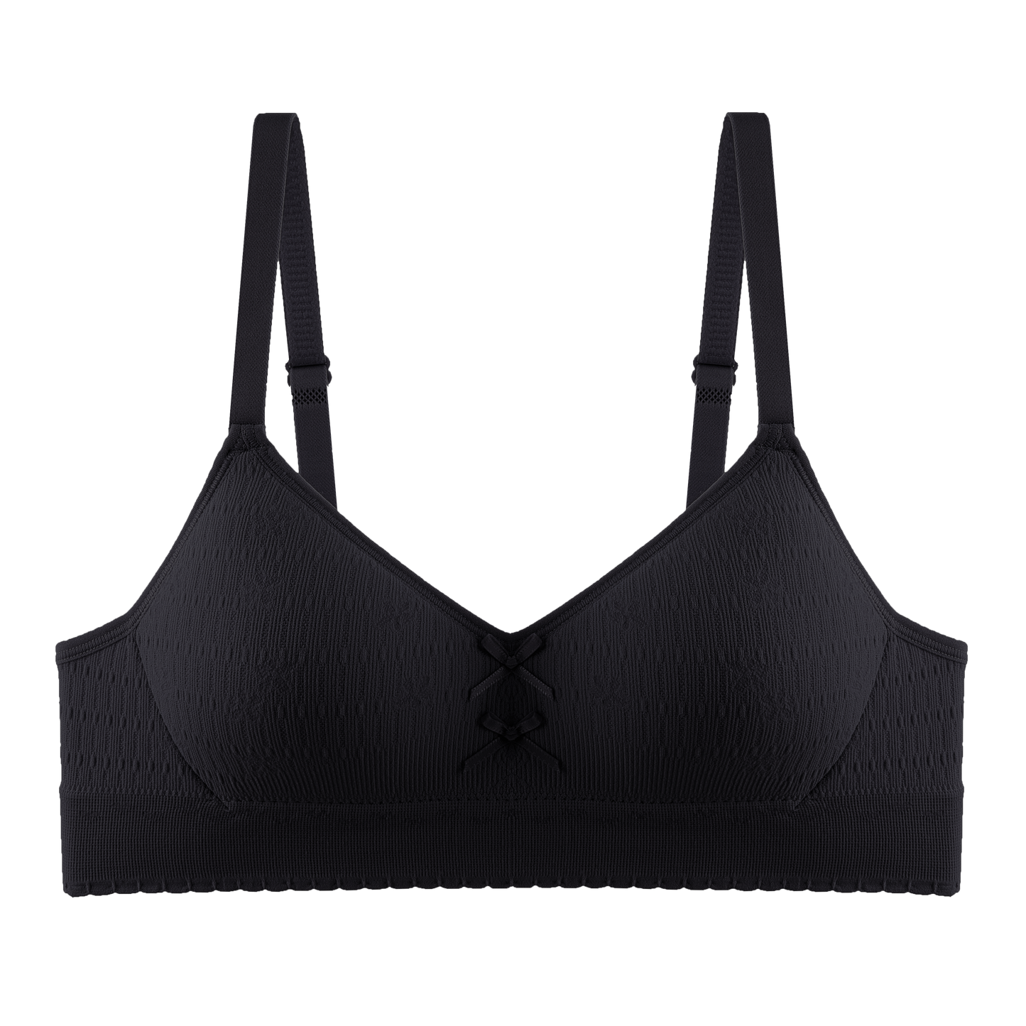 Soft fabric black bra with breathable seamless lining for ultimate comfort and skin-friendly wear