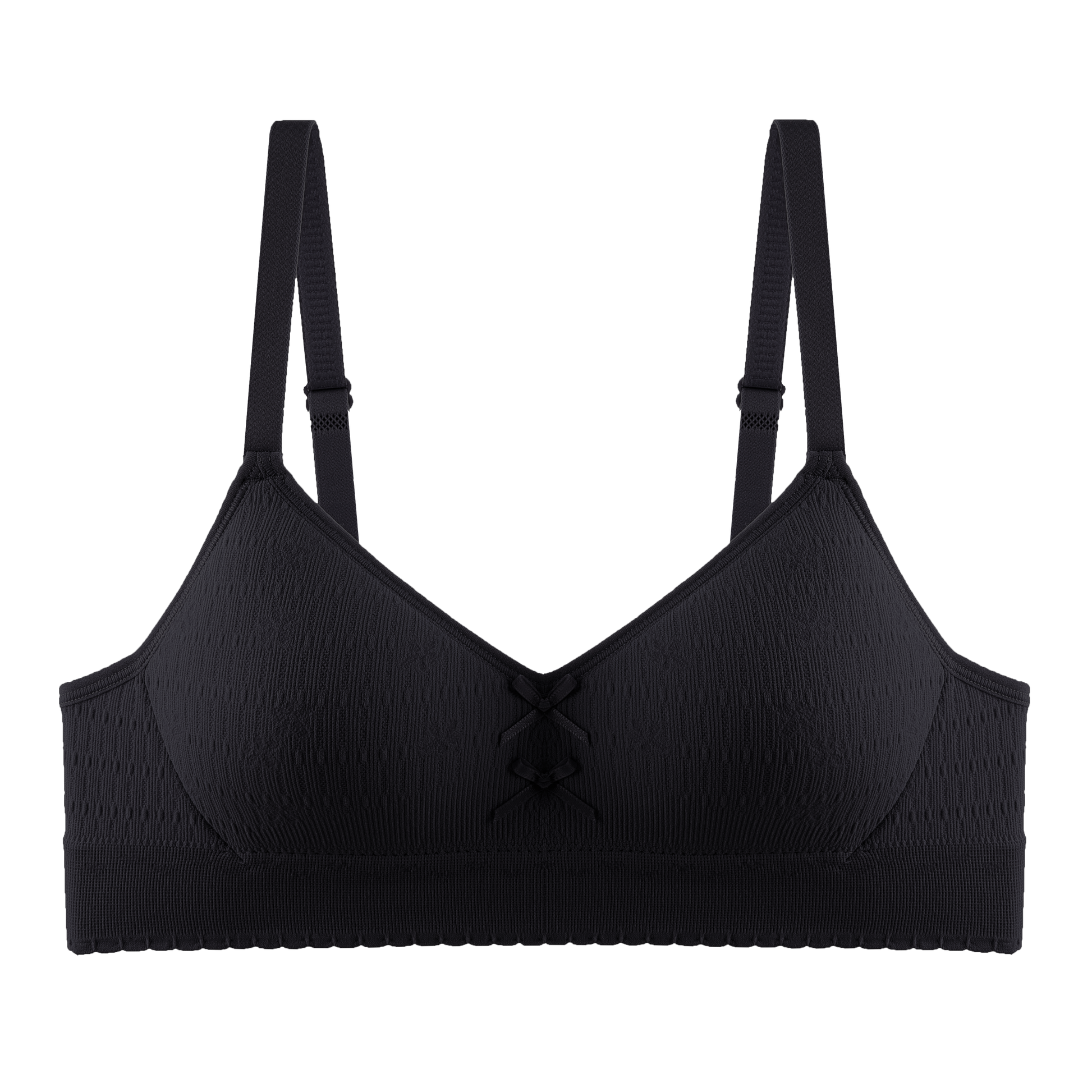 Soft fabric black bra with breathable seamless lining for ultimate comfort and skin-friendly wear