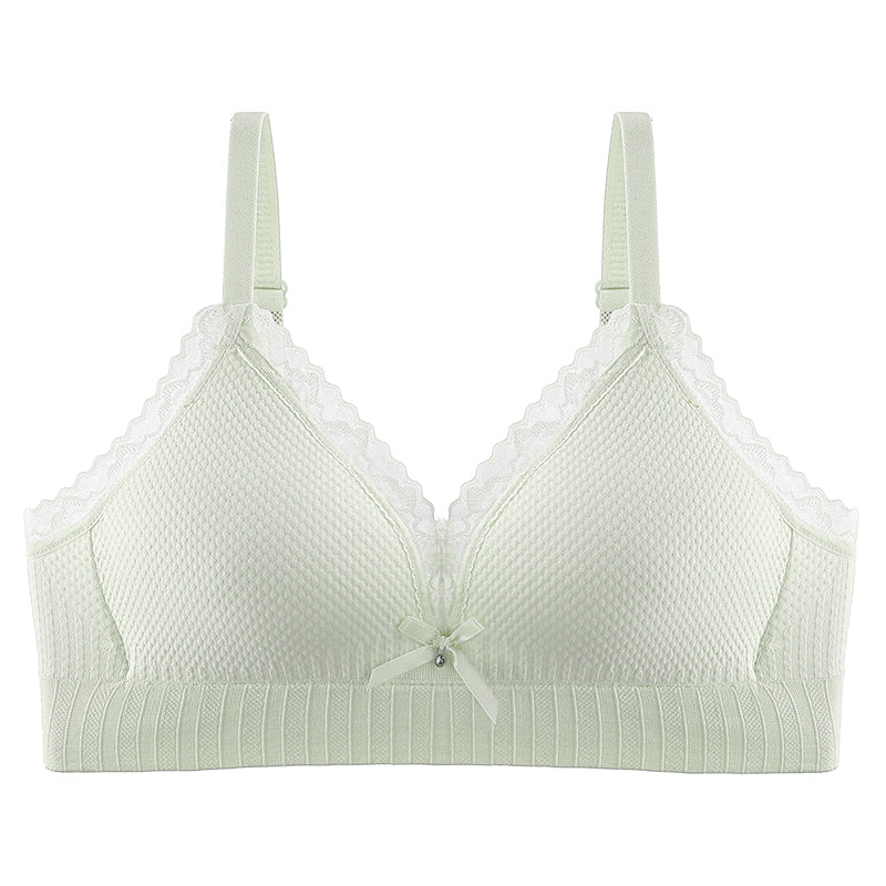 Mint green lace bra that is soft to the touch, provides lift and shape, comfortable and prevents sagging