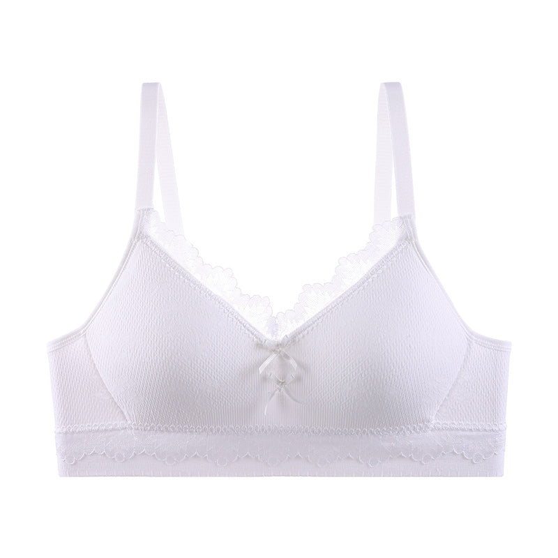 White, skin-friendly bra designed for ultimate comfort and to prevent sagging.