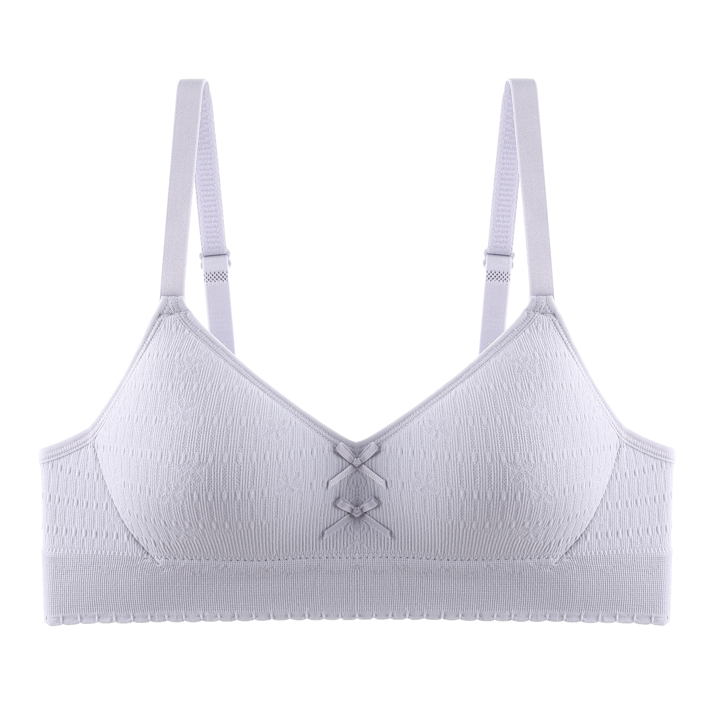 Minimalist white bra with seamless lining and soft fabric designed for comfort and a skin-friendly experience