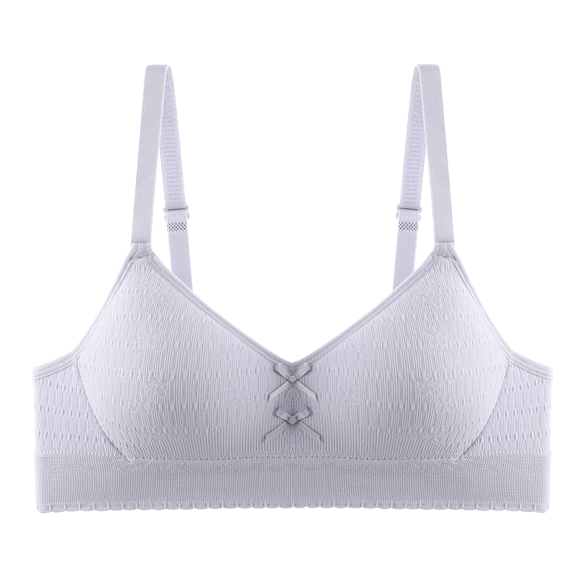 Minimalist white bra with seamless lining and soft fabric designed for comfort and a skin-friendly experience