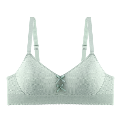 Refreshing mint green bra with a soft touch, breathable seamless lining for comfortable, skin-friendly wear