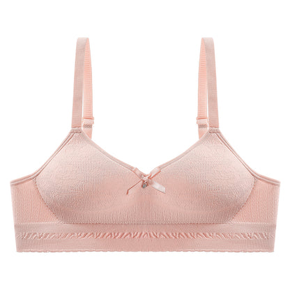 Delicate rose seamless bra with a skin-soft texture and ample elasticity for daily comfort