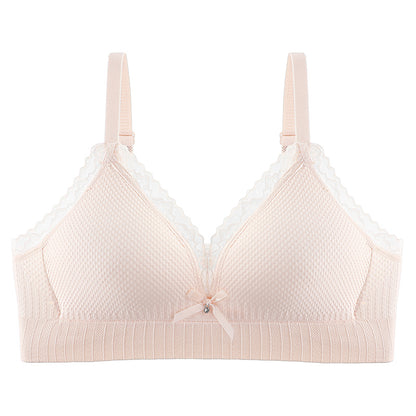 Chic and supportive gathered bra in soft gray, comfortable against the skin, prevents sagging