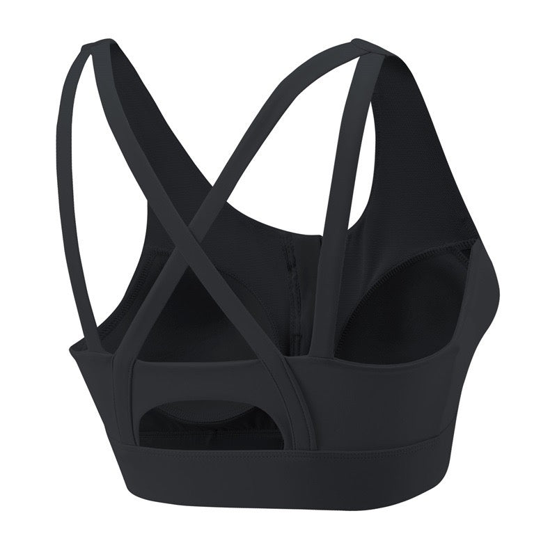 Black sports bra top with cross back from ucharm store