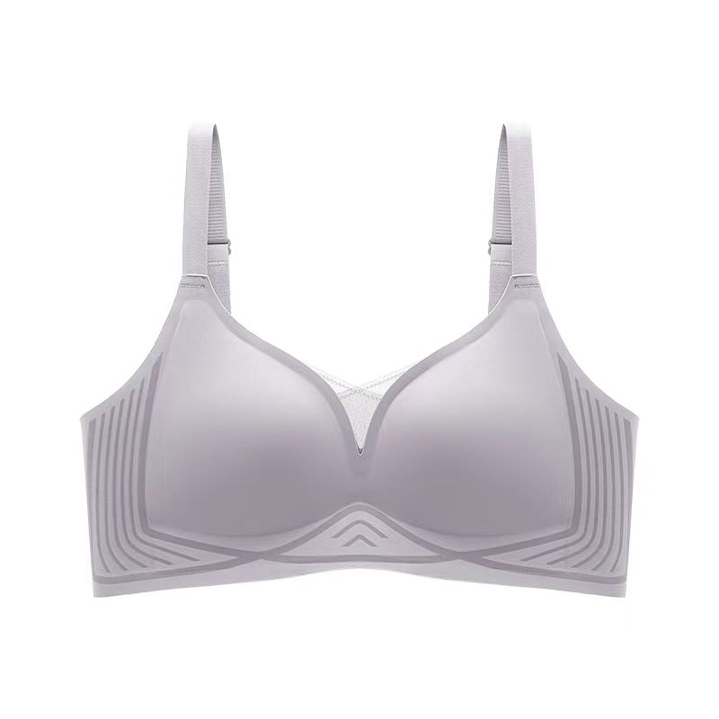 Grey anti-sagging bra for large size women made by ucharm bras