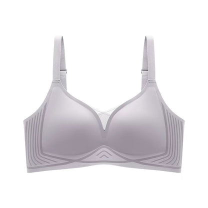 Grey anti-sagging bra for large size women made by ucharm bras