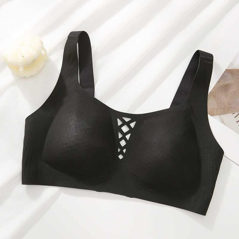 Black ultra-thin summer bra with breathable fabric, made by UCharm Bras.