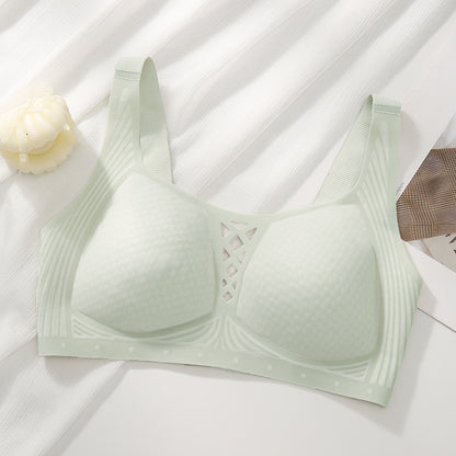 Ultra-thin summer bra with full coverage cups and breathable fabric design in green color made by ucharm store