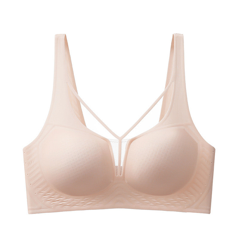 Breathable Bra Seamless Wireless in nude pink, enhancing comfort, made by UCharm Bras.