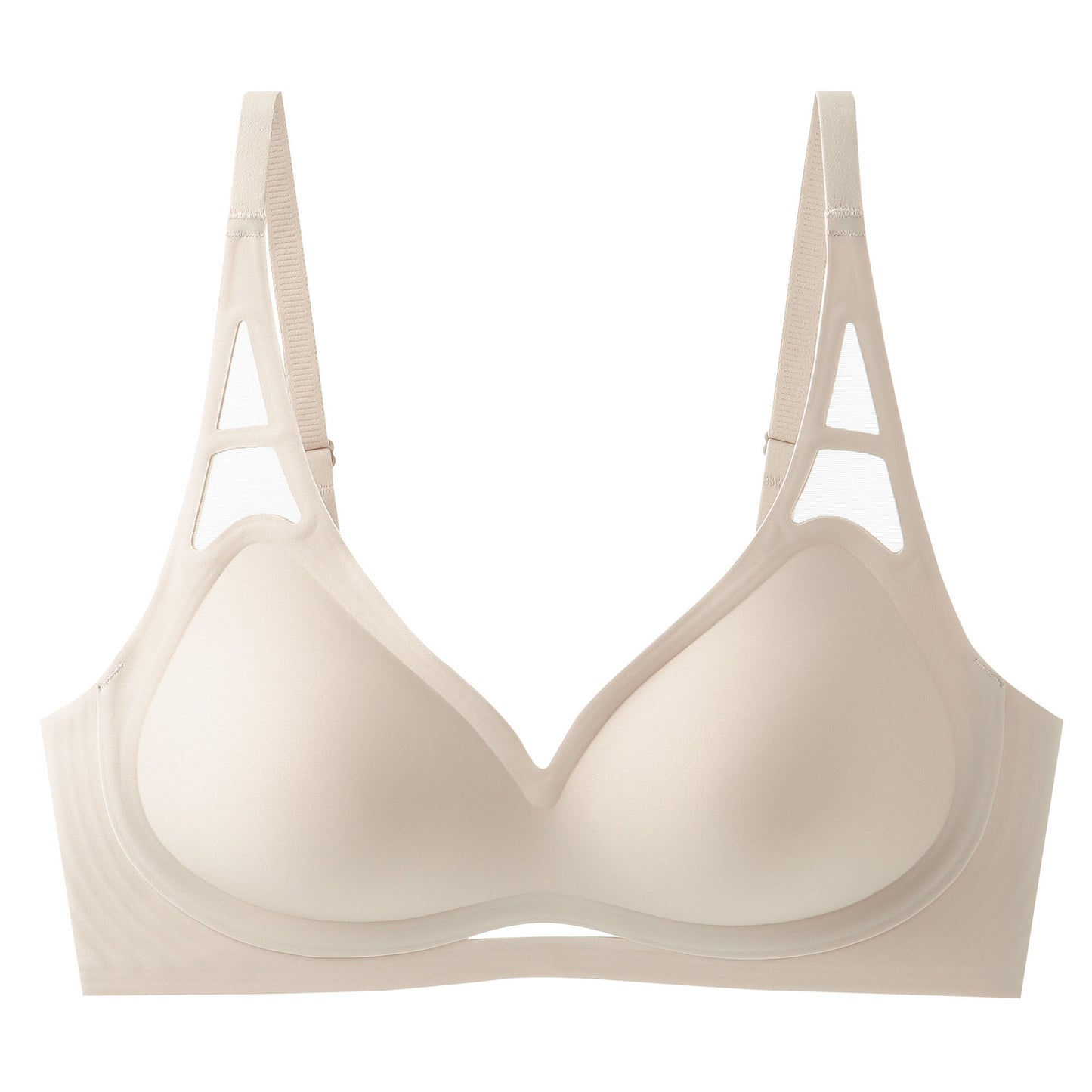 Machine-washable, light purple bra featuring a secure four-hook closure and side-gathering for shape enhancement made by ucharm bras.