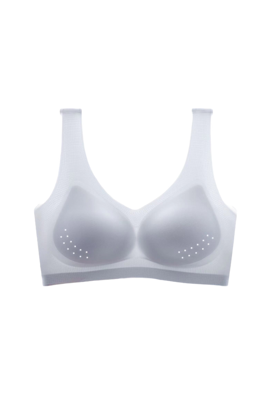 Light Blue Seamless wireless summer bra with detachable cups and ultra-breathable fabric made by ucharm bras