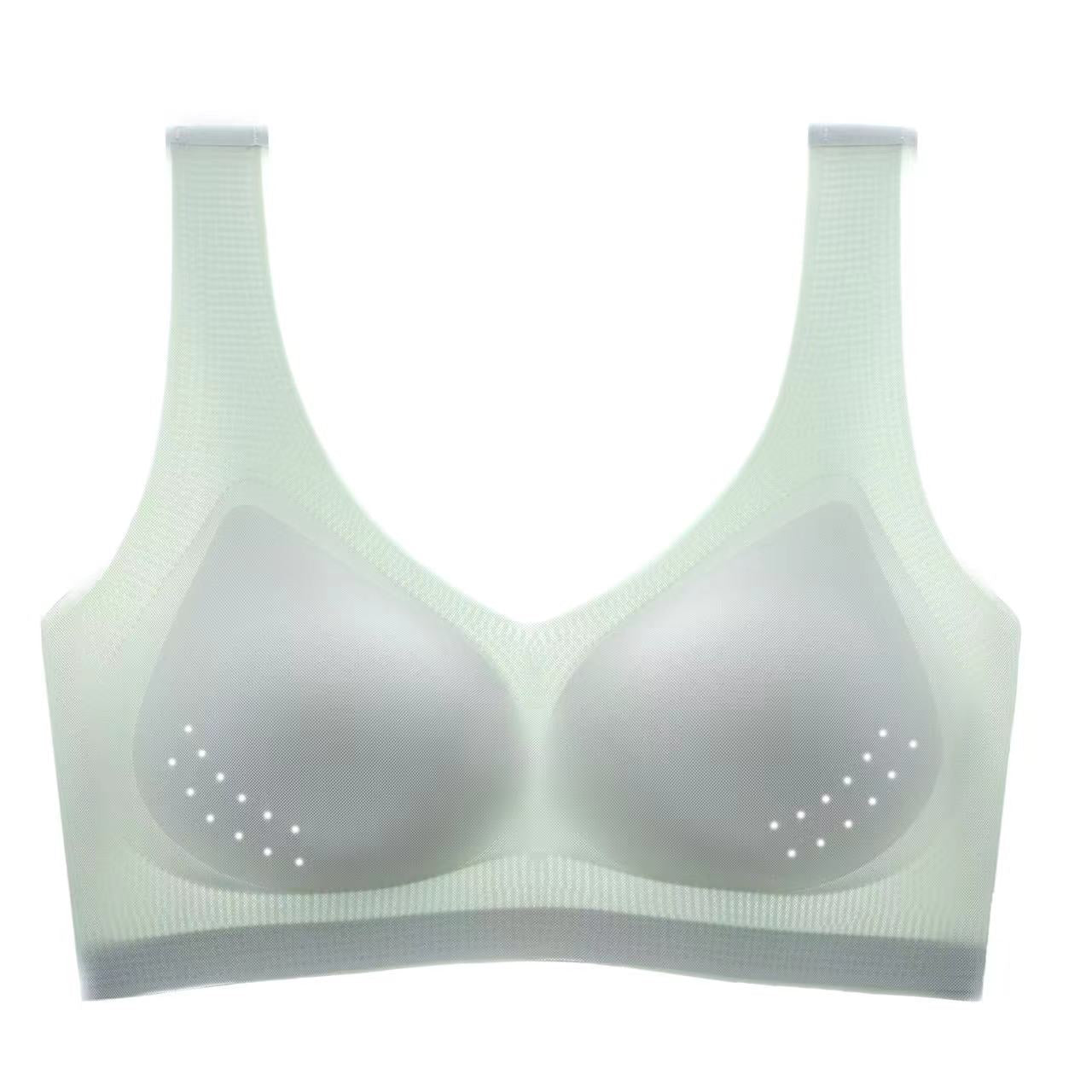 Innovative design details of the breathable mesh wireless bra with removable cups made by ucharm bras