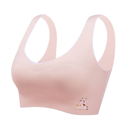 Nude pink wireless training bra for stage two breast developmental girls