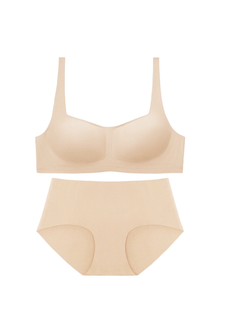 Seamless nude bra and panty set