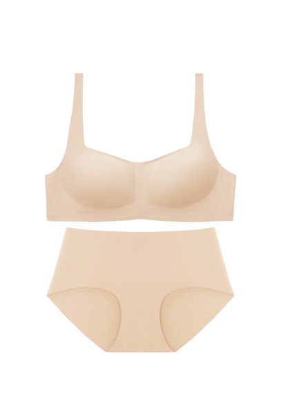 Seamless nude bra and panty set