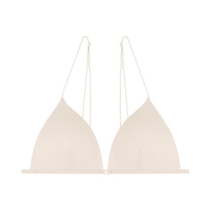 Beige Triangle Front Closure Bra with Adjustable Straps from Ucharm Bras