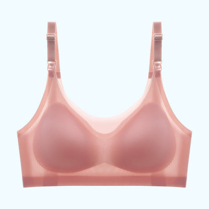 Pink Seamless Nursing Bra with Thin Cups with front opening hook for easy breast feeding