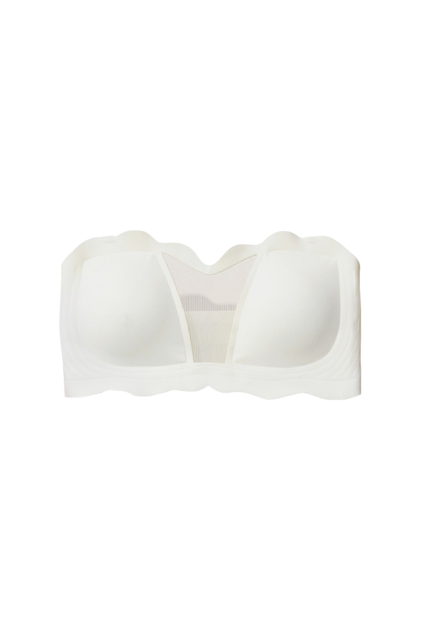 white strapless bandeau bra for plus size women