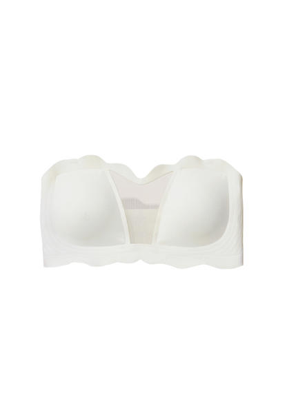 white strapless bandeau bra for plus size women