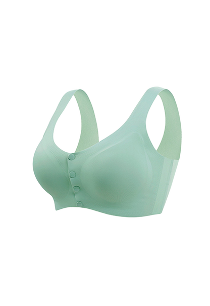 "Front-closure seamless nursing bra in elegant navy, perfect for summer wear"