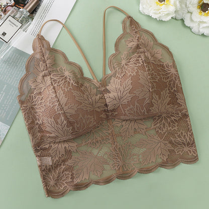 Lace Bralette with Criss-Cross Back——One Size